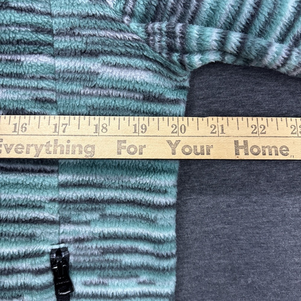 Chubbies Teal Blue Stripe Fleece 1/4 Zip Pullover Womens Small Top Outdoor Hike - Picture 4 of 10